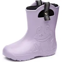 Ladeheid Kinder Federleichte Gummistiefel Thermo Fütterung Mädchen Jungen Rutschfest Regenstiefel Kinder Regenschuhe LA-CA-Frog245 (Gelb, 32/33 EU)