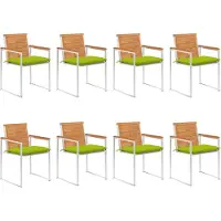 Prolenta Maison Exclusive - Gartenstühle 8 Stk. mit Kissen Massivholz Akazie