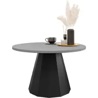 Mirjan 24 Couchtisch Elipse, Wohnzimmer Kaffeetisch, Beine und Seiten aus Stahl (Farbe: Schwarz / Hellgrau)