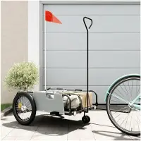 Markenlos Fahrradanhänger in Grau und Schwarz - Gewebe und Eisen, Sportartikel, Outdoor-Aktivitäten, Radsport, Fahrradzubehör, Grau, 8,75 kg