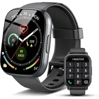 Kuny Smartwatch für Damen und Herren, 1,95 Zoll HD-Touch-Fitnessuhr, 110+ Sportmodi, mit Herzfrequenzmesser, IP68 wasserdichte Sportuhr für iOS Android
