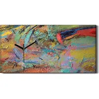 Coloray Leinwand Uhr Küche Wohnzimmer Bild Geräuschlos 60x30 Malerei Abstrakte Kunst - schwarze Hände