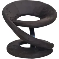 Abc HOME Design Sessel Schwarz – Moderner Lounge Sessel in Spiral-Optik – Edler Mikrofaser-Bezug – Belastbar bis 130 kg – Exklusives Kunst-Möbelstück
