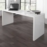 Cagü : Design Schreibtisch [SOHO] Weiß Hochglanz 160cm x 60cm