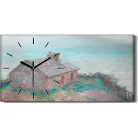 Coloray Leinwand Wanduhr Wandkunst Uhr Geräuschlos 60x30 Das Zollhaus von Varengeville - schwarze Hände