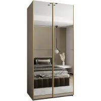 MEBLE KRYSPOL LUX 2 Schrank - 245,5x110x64cm - Kaschmir, Kaschmir, Gold