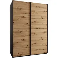 MEBLE KRYSPOL LUX 1 Kleiderschrank - 245,5x170x64cm - Schwarz, Artisan, Schwarz