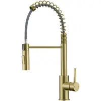 CECIPA MAX Küchenarmatur mit Ausziehbrause ,Gold federbelastete Küchenarmaturen ,Küchenmischbatterie ,2 Strahlarten ,Edelstahl