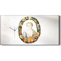 Coloray Wandbild Leinwand Bilder mit Uhr 60x30 Zeichnen Blumen Porträt Frauen Kunst - weiße Hände