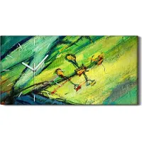 Coloray Leinwand Wanduhr Wandkunst Uhr Geräuschlos Kunstdruck 60x30 Malerei abstrakte - weiße Hände