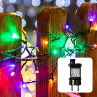 Hellum Lichterkette 40 LED bunt Outdoor Timer Trafo Außen Deko Beleuchtung Garten Party