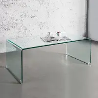 Cagü : Design Glascouchtisch Couchtisch [MAYFAIR] Glas transparent 110cm x 55cm Rechteckig