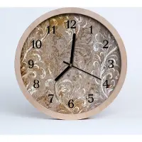 Tulup Holzuhr 30fi cm wanduhr - Muster Blumen Blumen