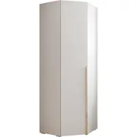 MEBLE KRYSPOL Inova 1 Eckschrank, 236,7x81,7x47cm - Weiß, Gold