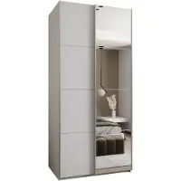 MEBLE KRYSPOL LUX 3 Schrank - 245,5x120x64cm - Weiß, Weiß, Silber