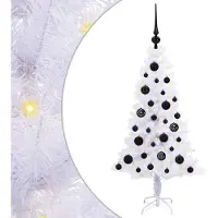Syfax Künstlicher Weihnachtsbaum Weiß 120 cm PVC und Stahl