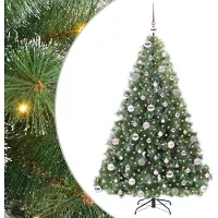 vidaXL Möbel Künstlicher Weihnachtsbaum mit 300 LEDs Grün 180 cm PE und PVC - Künstliche Weihnachtsbäume CLORIS1740609