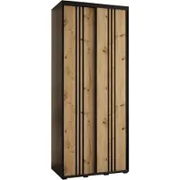 MEBLE KRYSPOL Cannes 6 Schrank mit 2 Schiebetüren - 205,2x120x45 cm - Schwarz Artisan Schwarz