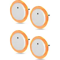 Northpoint LED Nachtlicht Bernsteinweißes Licht 2er-Set (1500-1800K) 4 Stk. Rund mit 2 USB Anschlüssen