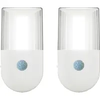 Northpoint LED Nachtlicht mit Dämmerungssensor & Bewegungsmelder, Up&Down Licht für Steckdose 2er-Set Zylinder-Weiß