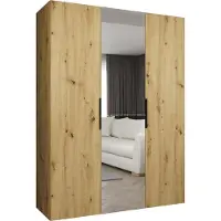 MEBLE KRYSPOL , Kleiderschrank, Schrank 150 cmx202x52, Artisan Eiche, Schwarz