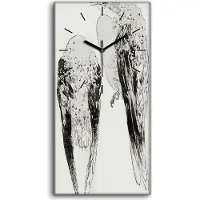 Coloray Wohnzimmer-Bild Leinwand Uhr 30x60 Malerei Asiatische Tier Vogel Kunst - schwarze Hände