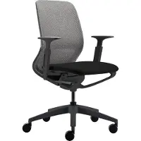 Sedus se:motion net, Drehstuhl, Bürostuhl, Mit Netzmembran Grau, Sitzpolster Schwarz, Armlehnen verstellbar, Höhenverstellbar 42-52.5cm, bis 130kg Belastbar, 23° Öffnungswinkel