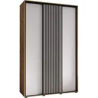 MEBLE KRYSPOL Lanko 1 Schrank mit 3 Schiebetüren - 235,2x160x45 cm - Artisan Weiß Schwarz