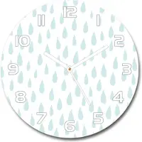 Tulup Wanduhr aus Glas 30fi Glasbild Glasuhr Gehärtetes Glas - weisse-zeiger - droplets
