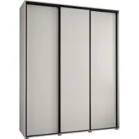 MEBLE KRYSPOL Davos 1 Schrank, drei Türen - 235,2x190x45 cm - Weiß Weiß Schwarz