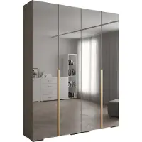 MEBLE KRYSPOL Inova 1 Schrank Spiegel - 236,7x200x47cm - Kaschmir Kaschmir Gold