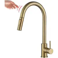 Domotechnika | Küchenarmatur Mortiza - Touch-Funktion - 360° Drehbar - Gebürstetes Gold - Modern Und Elegant