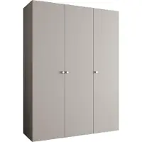 MEBLE KRYSPOL Schrank 150x202x52 cm mit Kleiderstange, 3xTür, PARMA, Kaschmir, Griff Silber