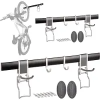 ONVAYA Fahrrad-Wandhalterung 2er Set ǀ vertikale Halterung für bis zu vier Fahrräder ǀ mit Klick-System ǀ Haken für Helm und weiteres Zubehör ǀ Rennr