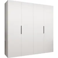 MEBLE KRYSPOL , Kleiderschrank, Schrank 200 cmx202x52, Weiß, Schwarz