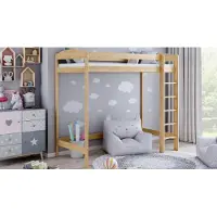Meble Wróbel Hochbett 180 Kinderbett aus Kiefernholz für Mädchen und Jungen, 80 x 180 cm, Höhe 180 cm, , Naturbelassen