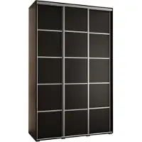 MEBLE KRYSPOL Davos 4 Schrank, drei Türen - 235,2x160x45 cm - Schwarz Schwarz Silber