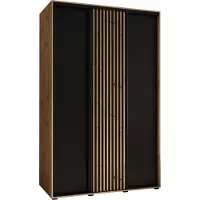 MEBLE KRYSPOL Sapporo 1 Schrank mit 3 Schiebetüren - 205,2x160x60 cm - Artisan Schwarz Artisan