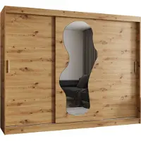 MEBLE KRYSPOL ULTRA 250 Kleiderschrank mit drei Schiebetüren für Schlafzimmer – moderner Aufbewahrungsschrank mit Kleiderstange und Regalen – 250x200x62cm - Artisan