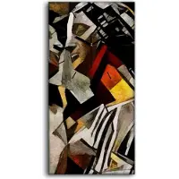 Coloray Wanduhr Leinwand Bild Uhr Quarz 30x60 Alte Skulptur altgriechischen Kubismus - schwarze Hände