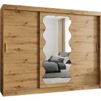 MEBLE KRYSPOL SPOTI 250 Kleiderschrank mit drei Schiebetüren für Schlafzimmer – moderner Aufbewahrungsschrank mit Kleiderstange und Regalen – 250x200x62cm - Artisan