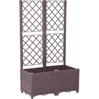 CHILLROI Hochbeet mit Rankhilfe , ca. 80 x 40 x 136/30 cm - Braun