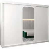 MEBLE KRYSPOL Promo 2250 Schlafzimmerschrank drei Schiebetüren - Mattweiß