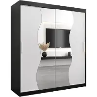 MEBLE KRYSPOL Kleiderschrank, Schiebetürenschrank Schlafzimmer, Schrank mit Spiegel MADRYT 180 cm