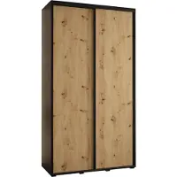 MEBLE KRYSPOL Davos 1 Schrank, zwei Türen - 235,2x130x45 cm - Schwarz Artisan Schwarz