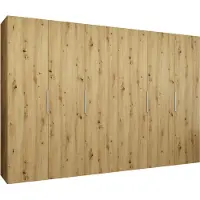 MEBLE KRYSPOL , Kleiderschrank, Schrank 300 cmx202x52, Artisan Eiche, Kaschmir