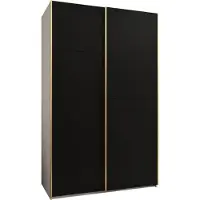 MEBLE KRYSPOL LUX 1 Kleiderschrank - 245,5x160x64cm - Weiß, Schwarz, Gold