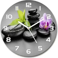Tulup Wanduhr aus Glas 30fi Glasbild Glasuhr Gehärtetes Glas - weisse-zeiger - Zen stones