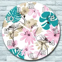 Coloray Wanduhr aus Glas Rund fi 30 Rosa Flamingo rosa Quarz Deko Wohnzimmer Büro