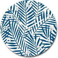 Tulup Wanduhr aus Glas 30fi Glasbild Glasuhr Gehärtetes Glas - weisse-zeiger - Leaves of palm